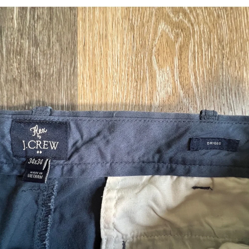J. Crew Driggs Chinos Mens 34x34 Blue Flex Slim Fit Cotton Stretch Trousers